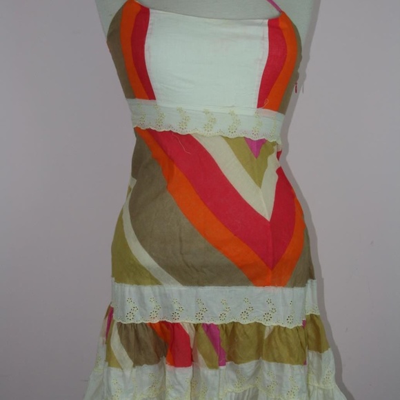 Free People Boho Chic Multi-Colored Sundress Sz 6 - Picture 2 of 5